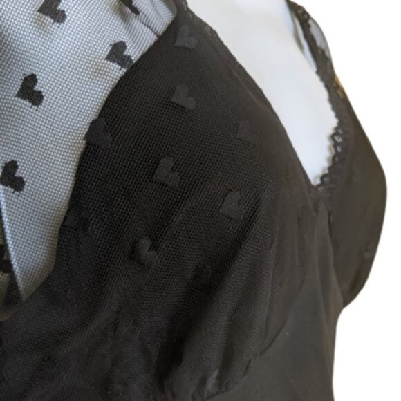 Black Blousy Mesh Top Size 1XL - Picture 5 of 5